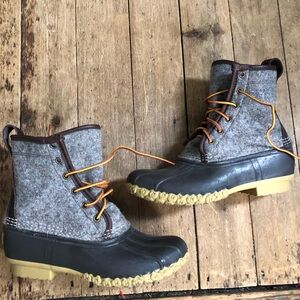 L.L. Bean Women’s Winter Wool Boots - Brown - Size 9 - Stylish